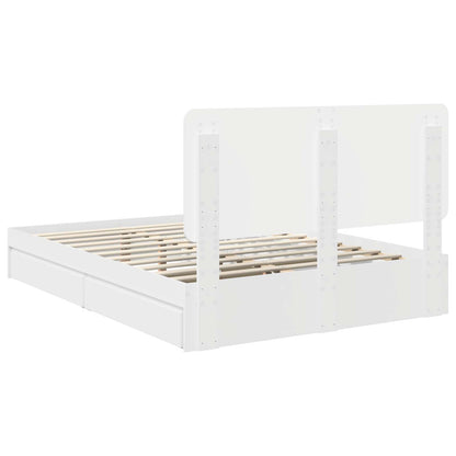 vidaXL Storage Bed with Headboard White 160 x 200 cm Engineered Wood