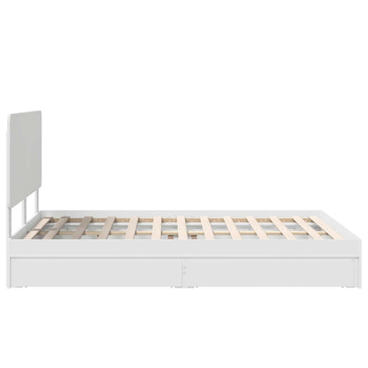 vidaXL Storage Bed with Headboard White 160 x 200 cm Engineered Wood