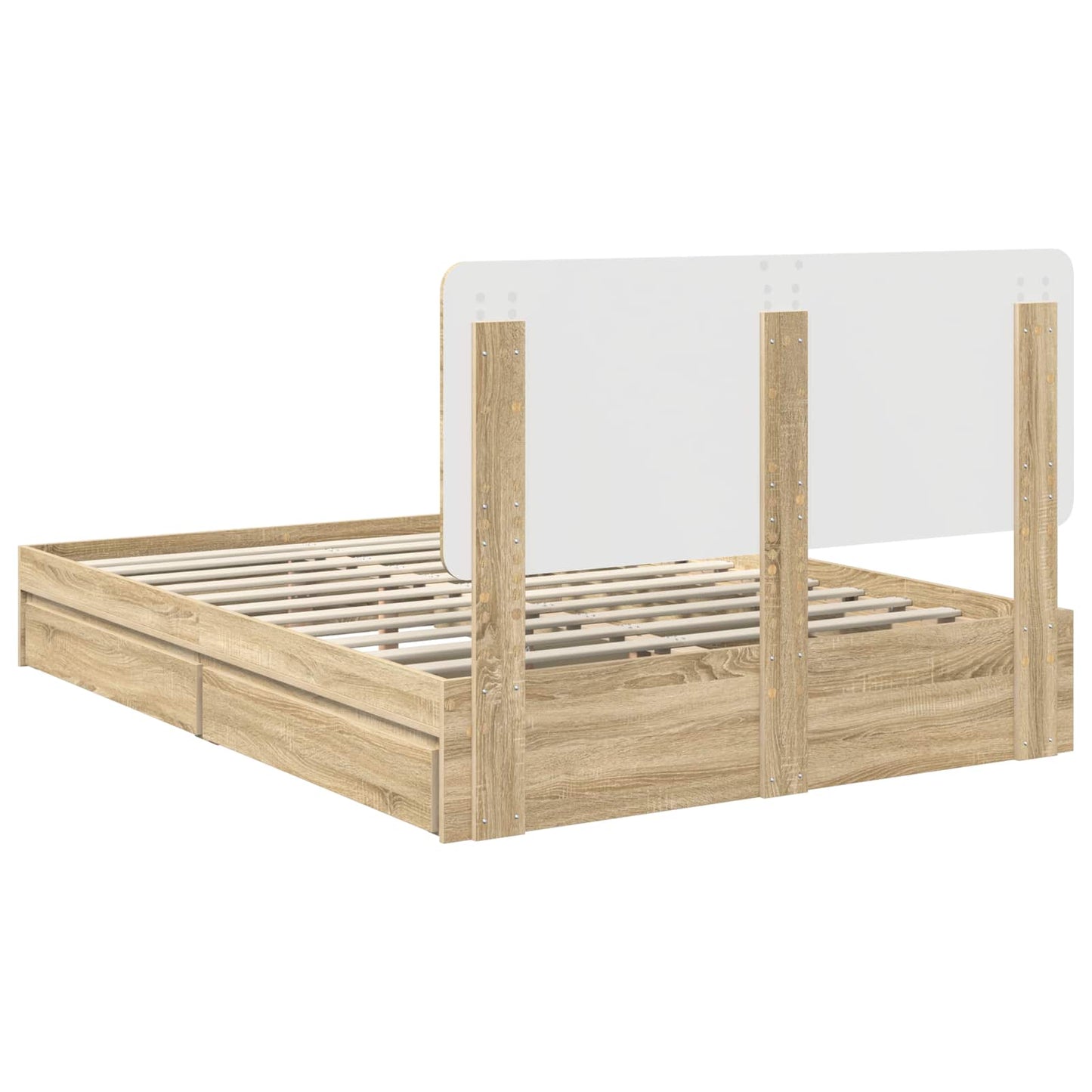 vidaXL Storage Bed with Drawer Sonoma Oak 160 x 200 cm Engineered Wood
