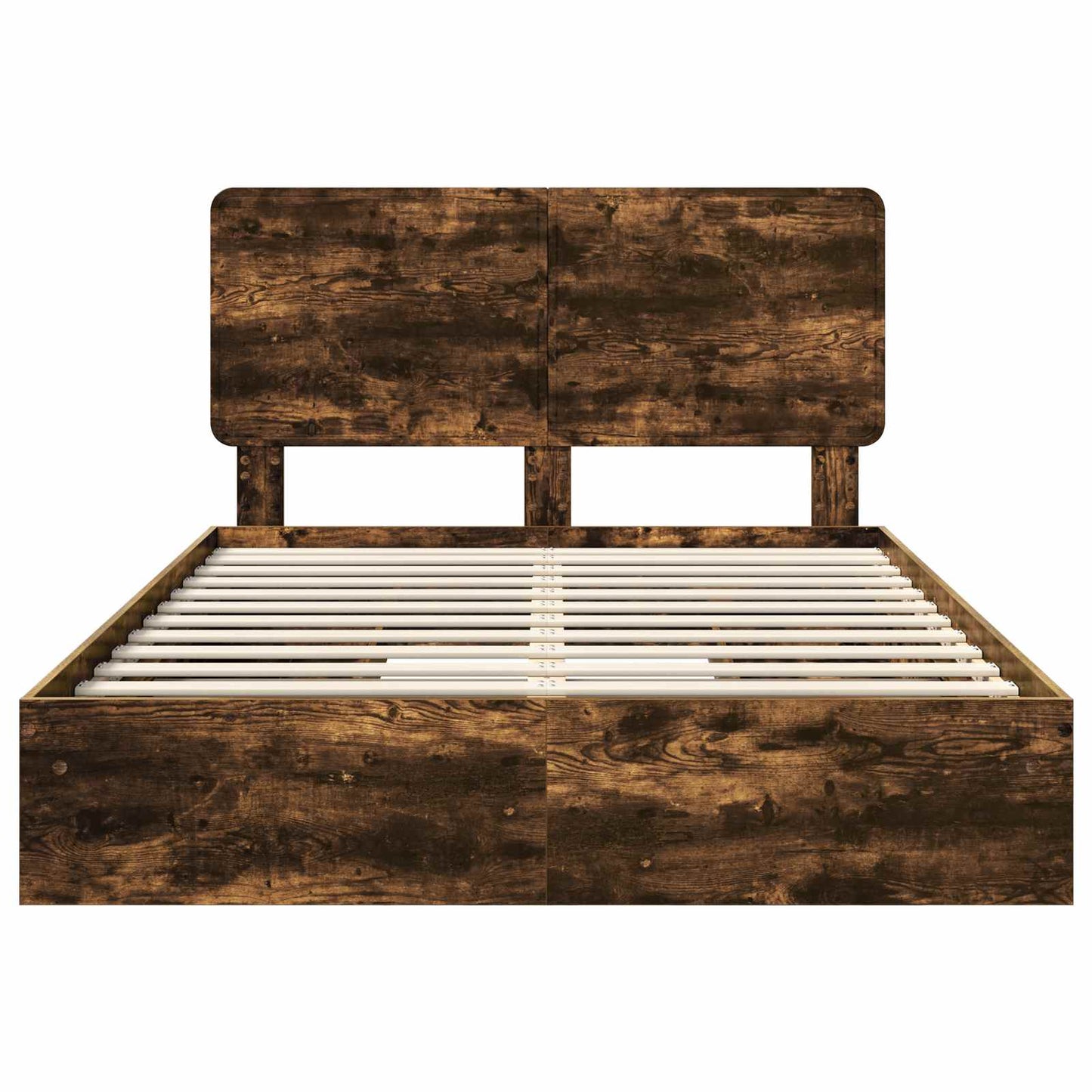 vidaXL Storage Bed with Drawer Smoked Oak 160 x 200 cm Engineered Wood