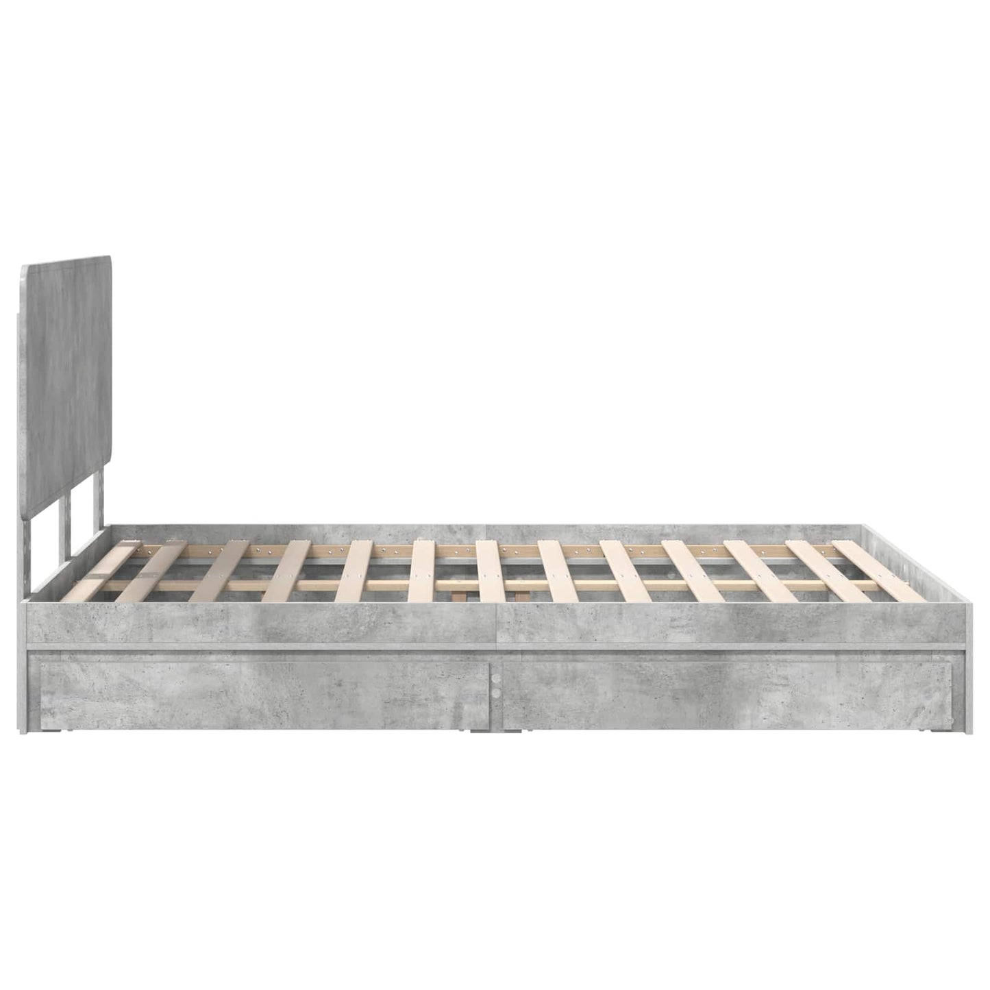vidaXL Storage Bed Concrete Grey 150 x 200 cm Engineered Wood