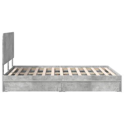 vidaXL Storage Bed Concrete Grey 150 x 200 cm Engineered Wood