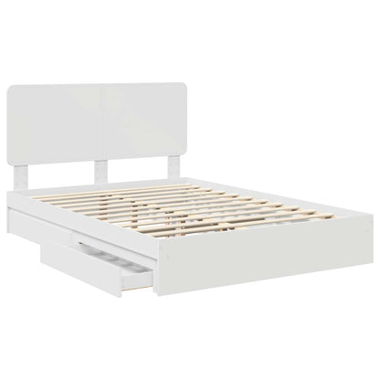 vidaXL Storage Bed with Headboard White 140 x 200 cm Engineered Wood