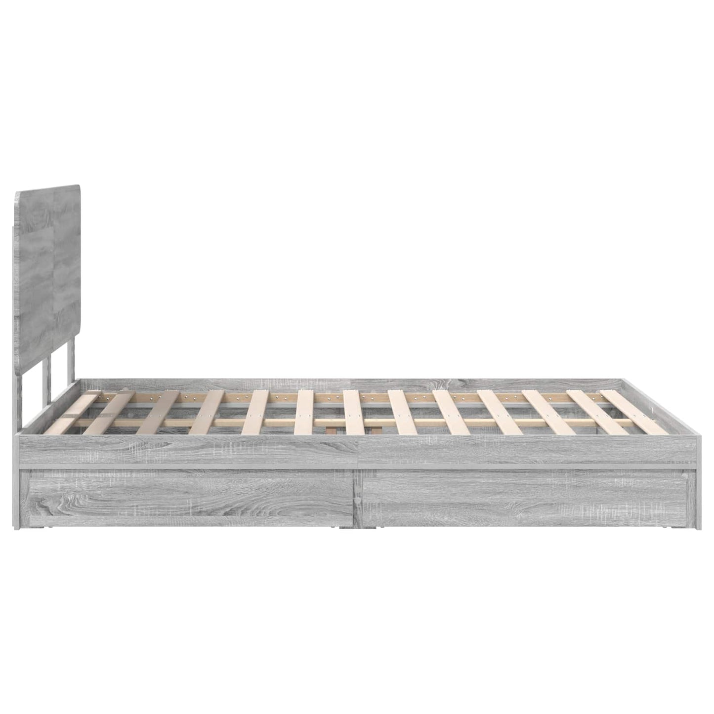 vidaXL Storage Bed Grey Sonoma 140 x 200 cm Engineered Wood