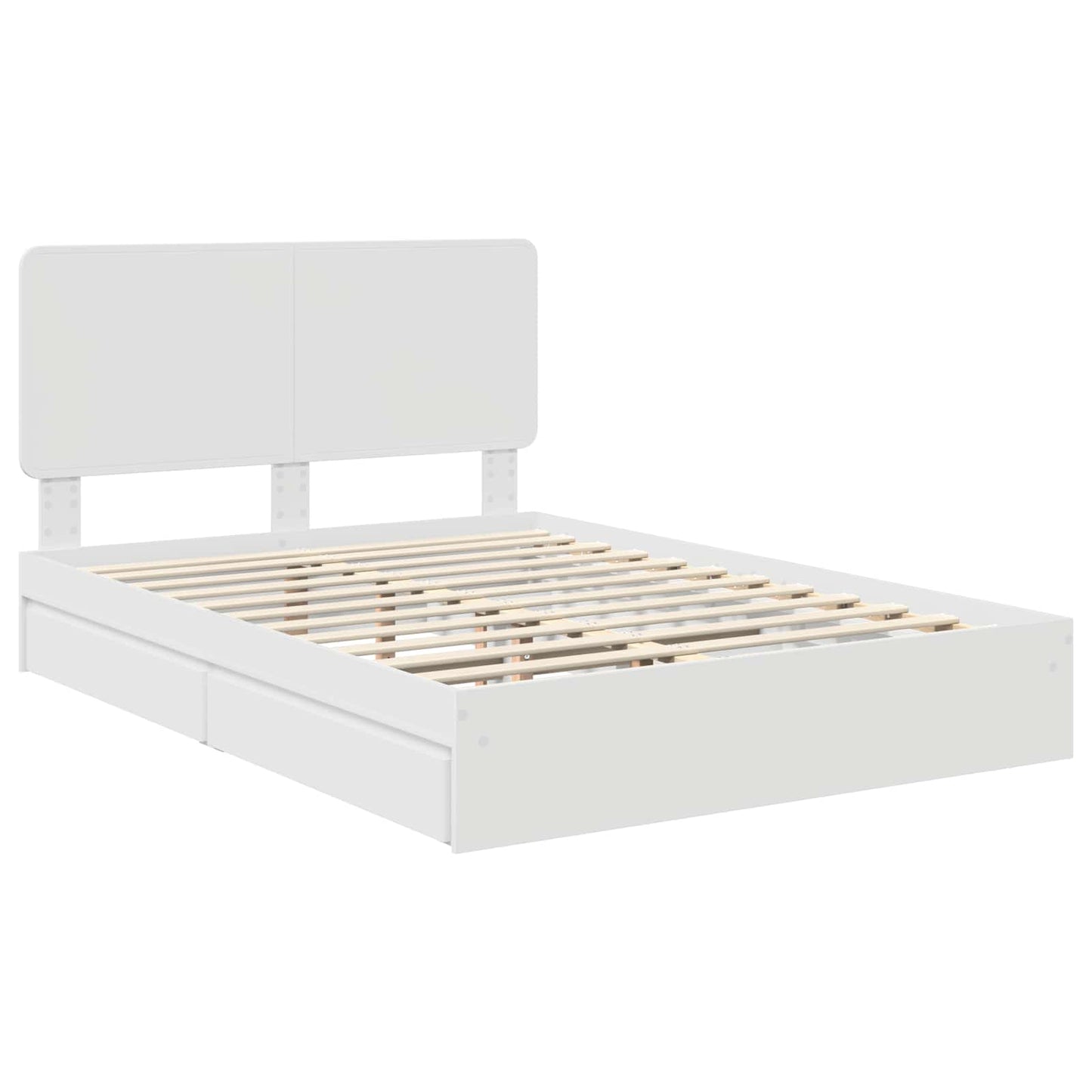 vidaXL Storage Bed with Headboard White 140 x 190 cm Engineered Wood