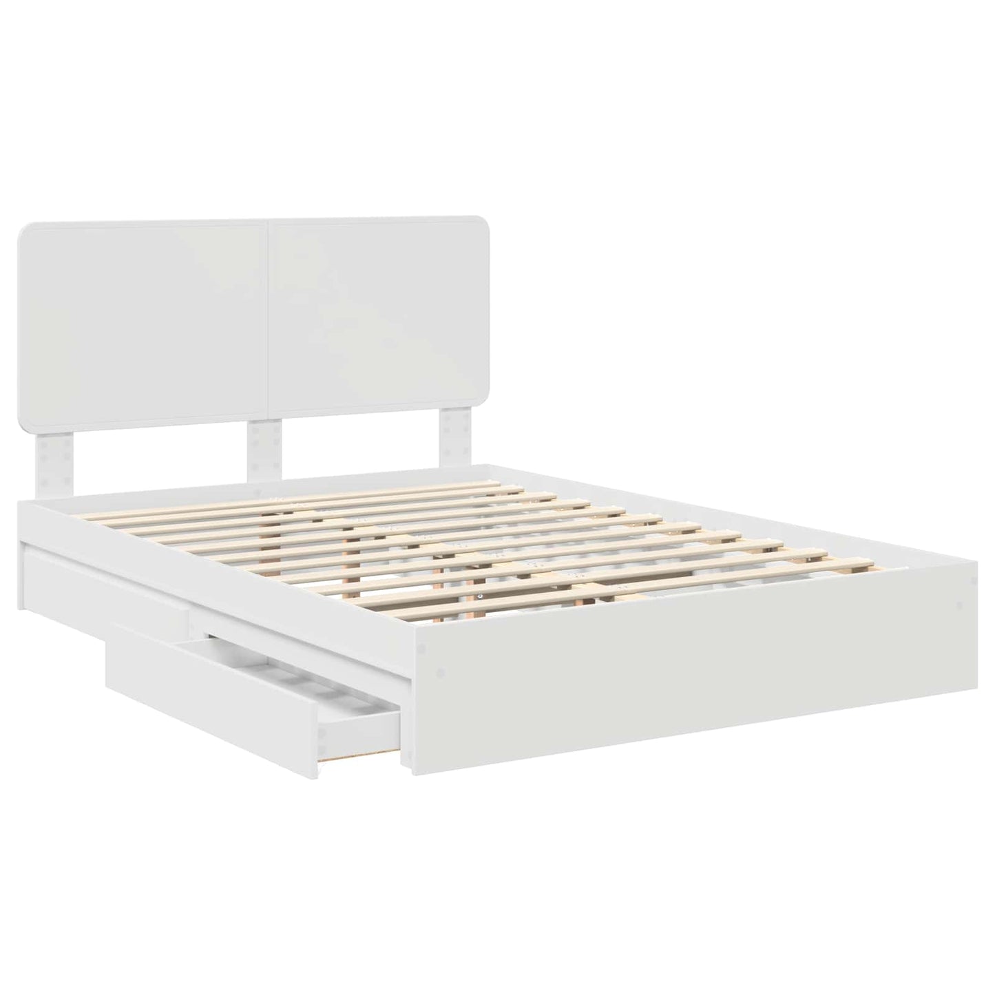vidaXL Storage Bed with Headboard White 140 x 190 cm Engineered Wood