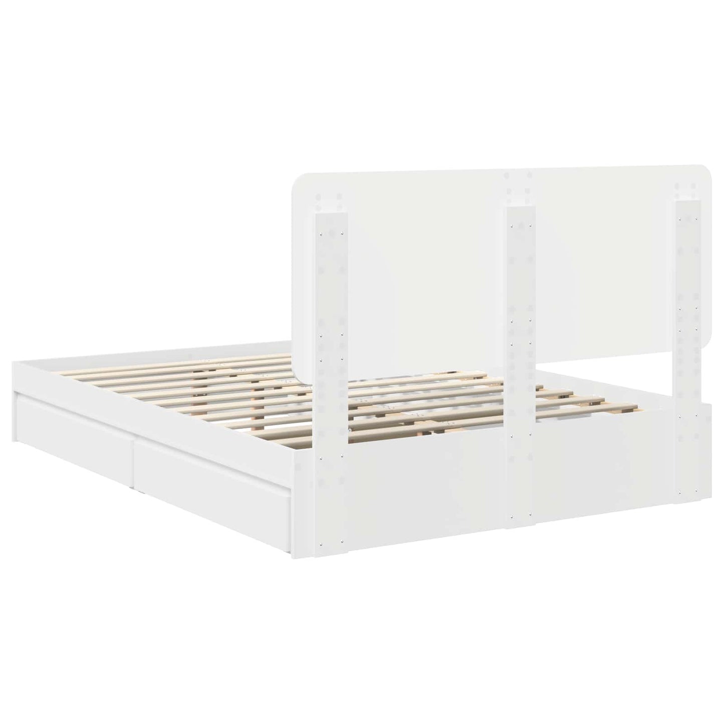 vidaXL Storage Bed with Headboard White 140 x 190 cm Engineered Wood