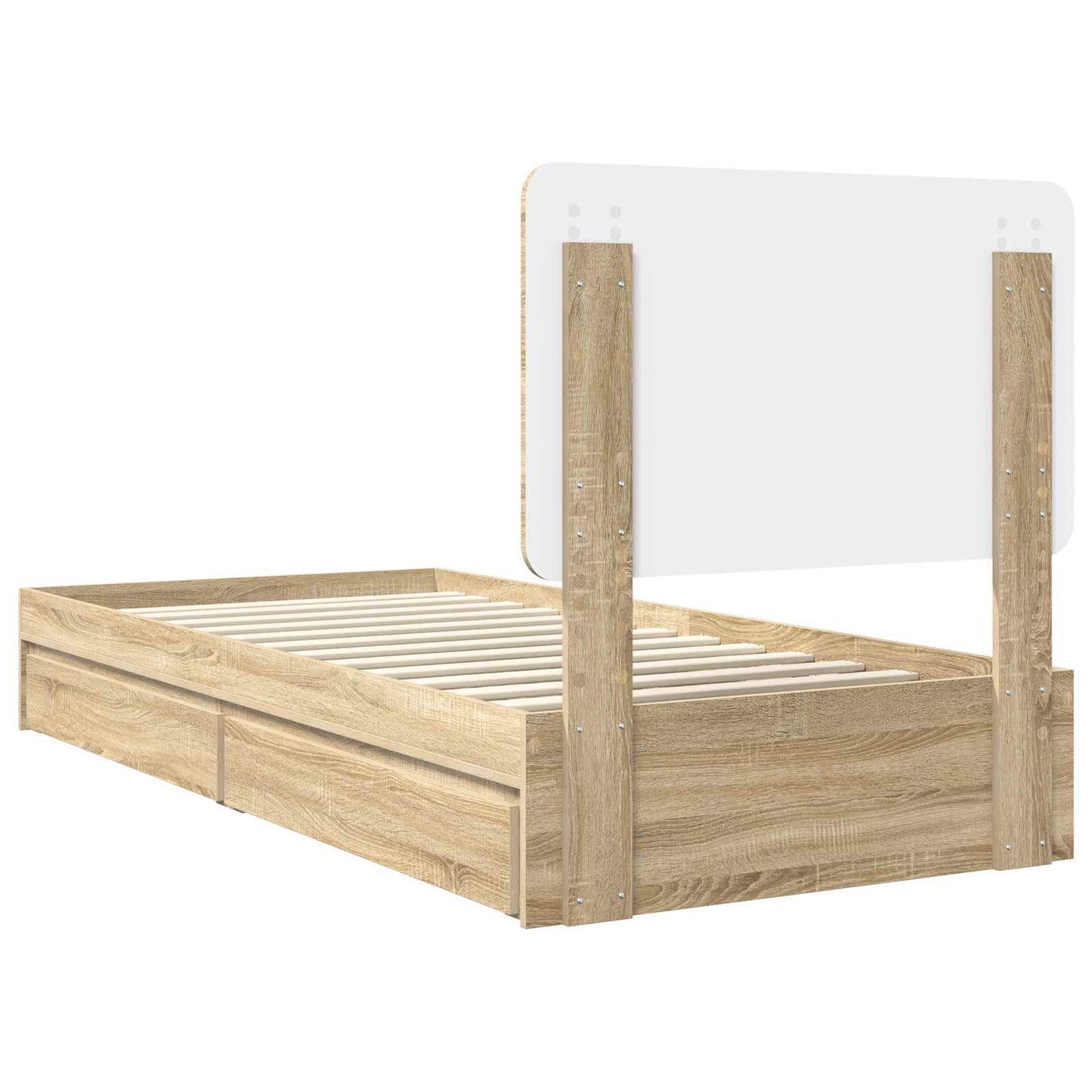 vidaXL Storage Bed with Drawer Sonoma Oak 100 x 200 cm Engineered Wood