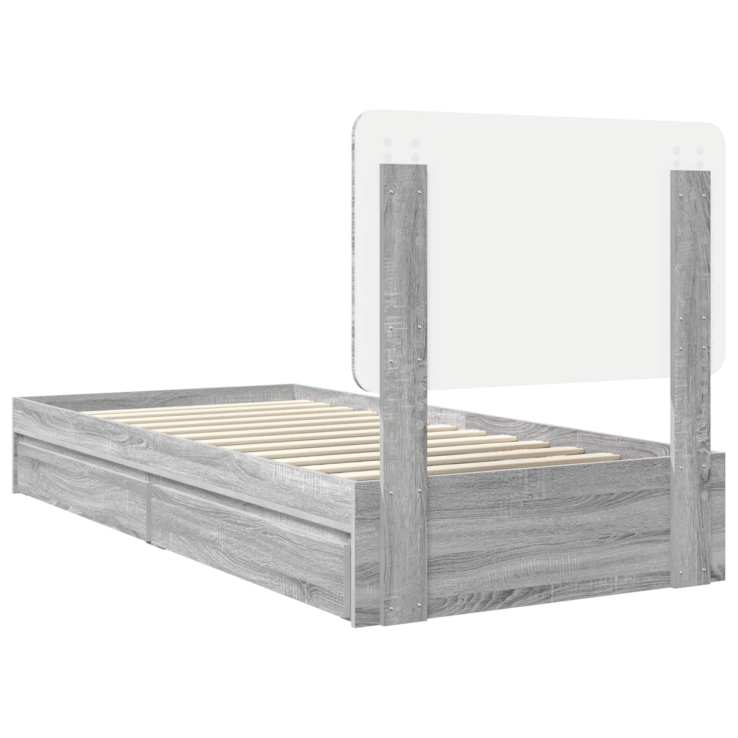 vidaXL Storage Bed Grey Sonoma 100 x 200 cm Engineered Wood
