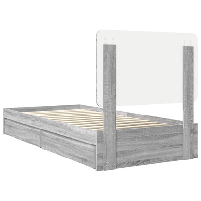 vidaXL Storage Bed Grey Sonoma 100 x 200 cm Engineered Wood