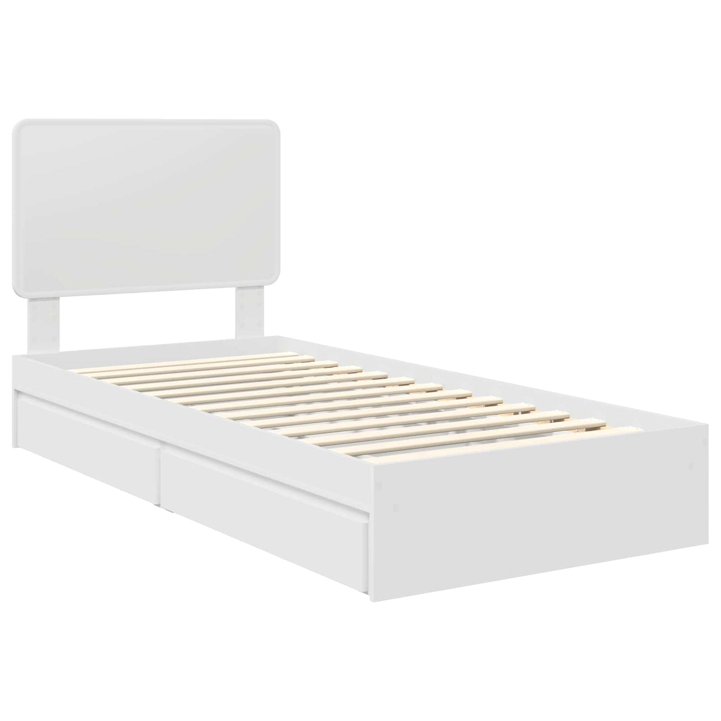 vidaXL Storage Bed with Headboard White 90 x 200 cm Engineered Wood