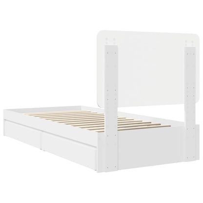 vidaXL Storage Bed with Headboard White 90 x 200 cm Engineered Wood