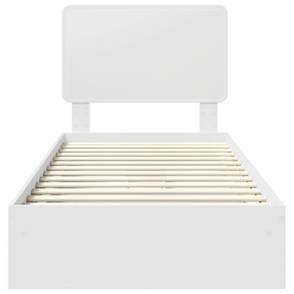 vidaXL Storage Bed with Headboard White 90 x 200 cm Engineered Wood
