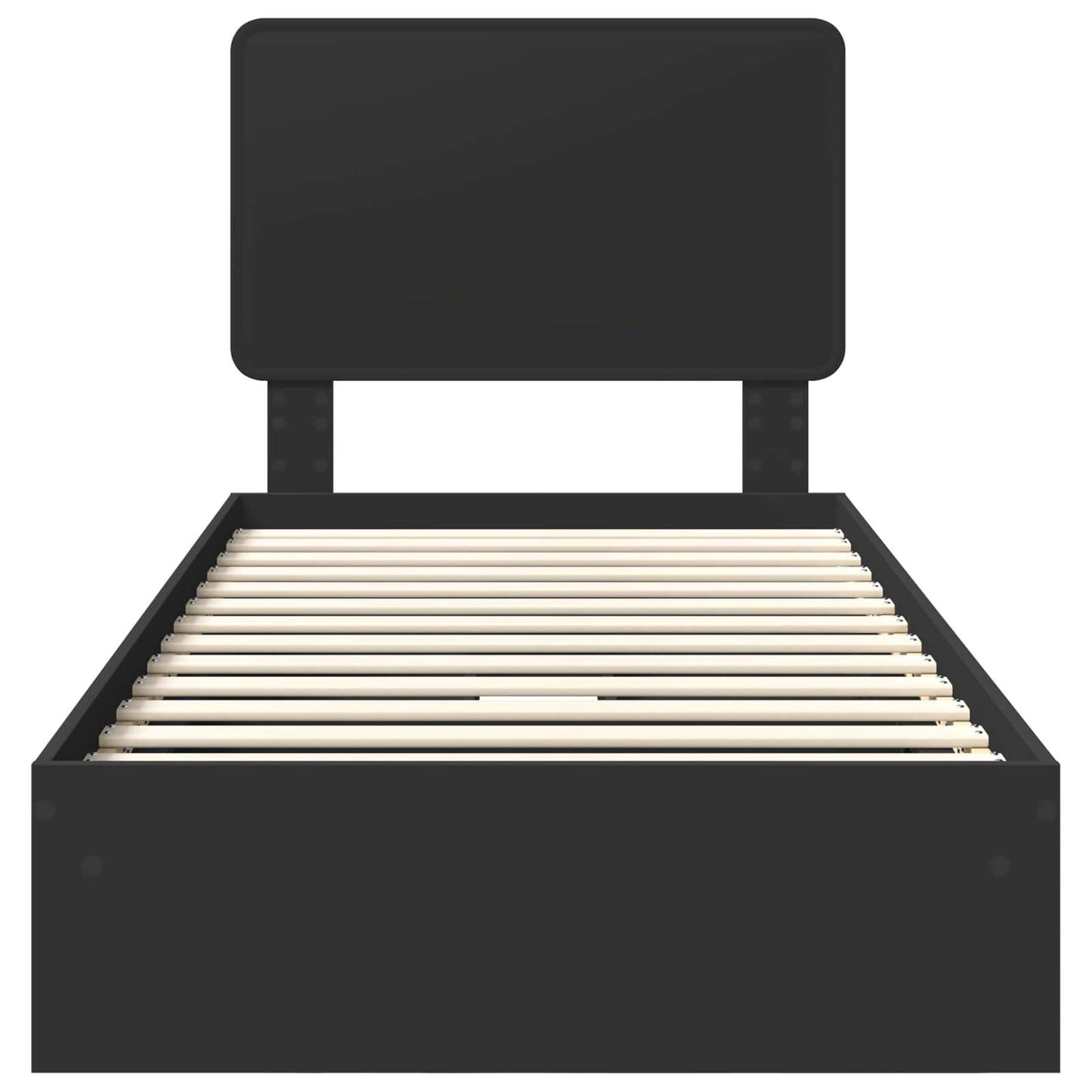 vidaXL Storage Bed with Headboard Black 90 x 190 cm Engineered Wood