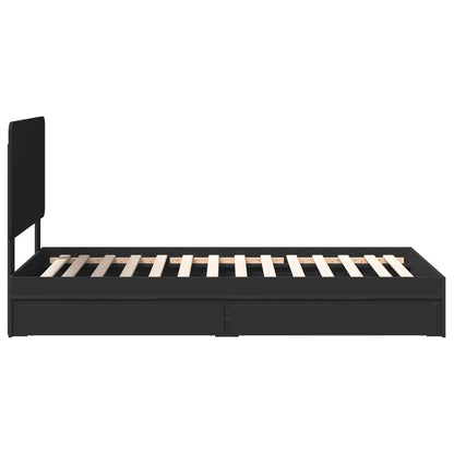 vidaXL Storage Bed with Headboard Black 90 x 190 cm Engineered Wood