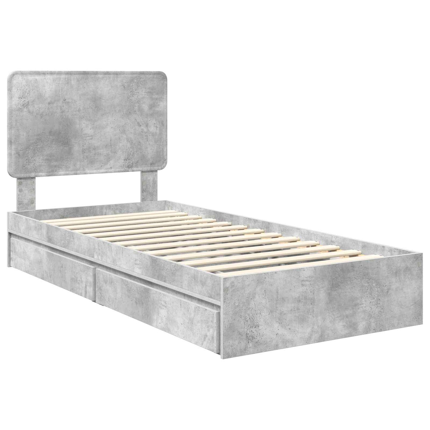 vidaXL Storage Bed Concrete Grey 90 x 190 cm Engineered Wood