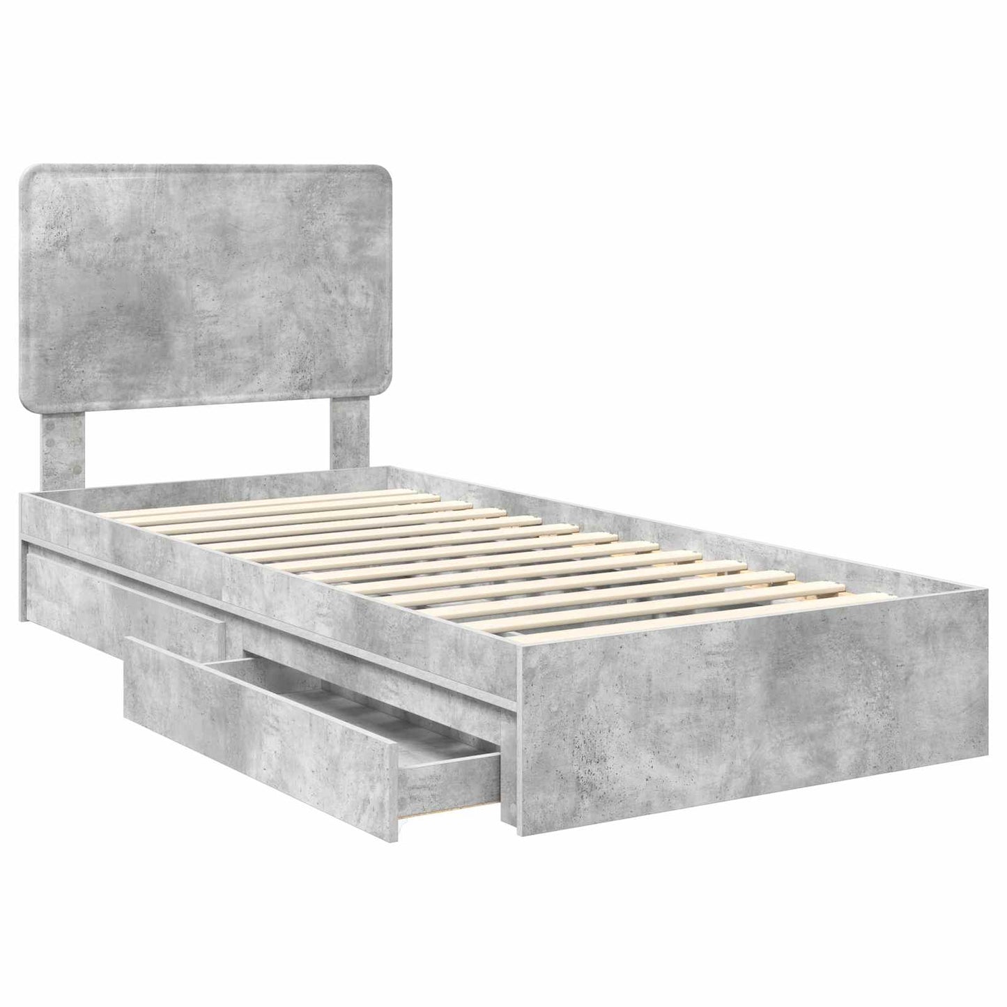 vidaXL Storage Bed Concrete Grey 90 x 190 cm Engineered Wood