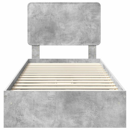 vidaXL Storage Bed Concrete Grey 90 x 190 cm Engineered Wood