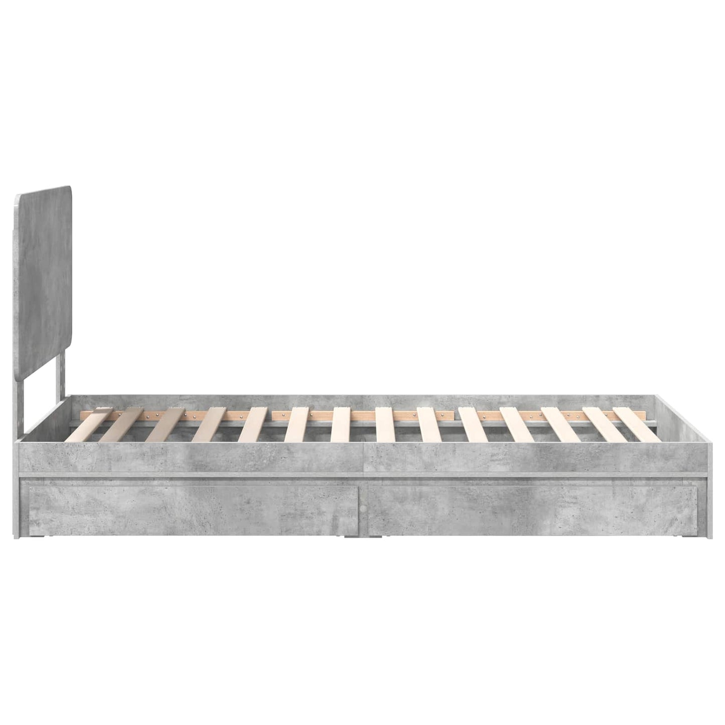 vidaXL Storage Bed Concrete Grey 90 x 190 cm Engineered Wood