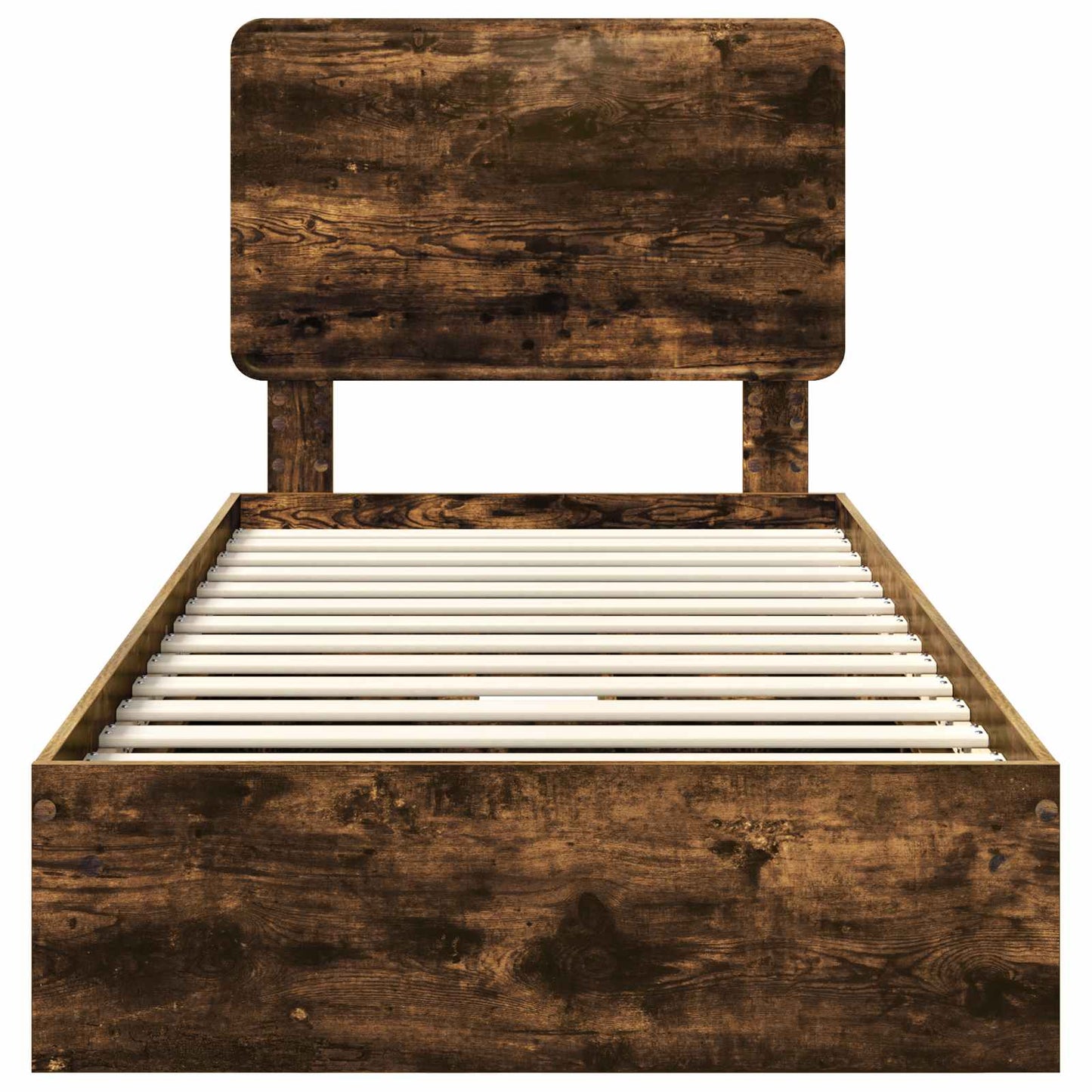 vidaXL Storage Bed with Drawer Smoked Oak 90 x 190 cm Engineered Wood