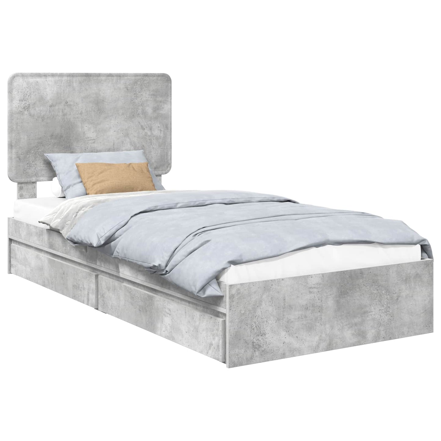 vidaXL Storage Bed Concrete Grey 75 x 190 cm Engineered Wood