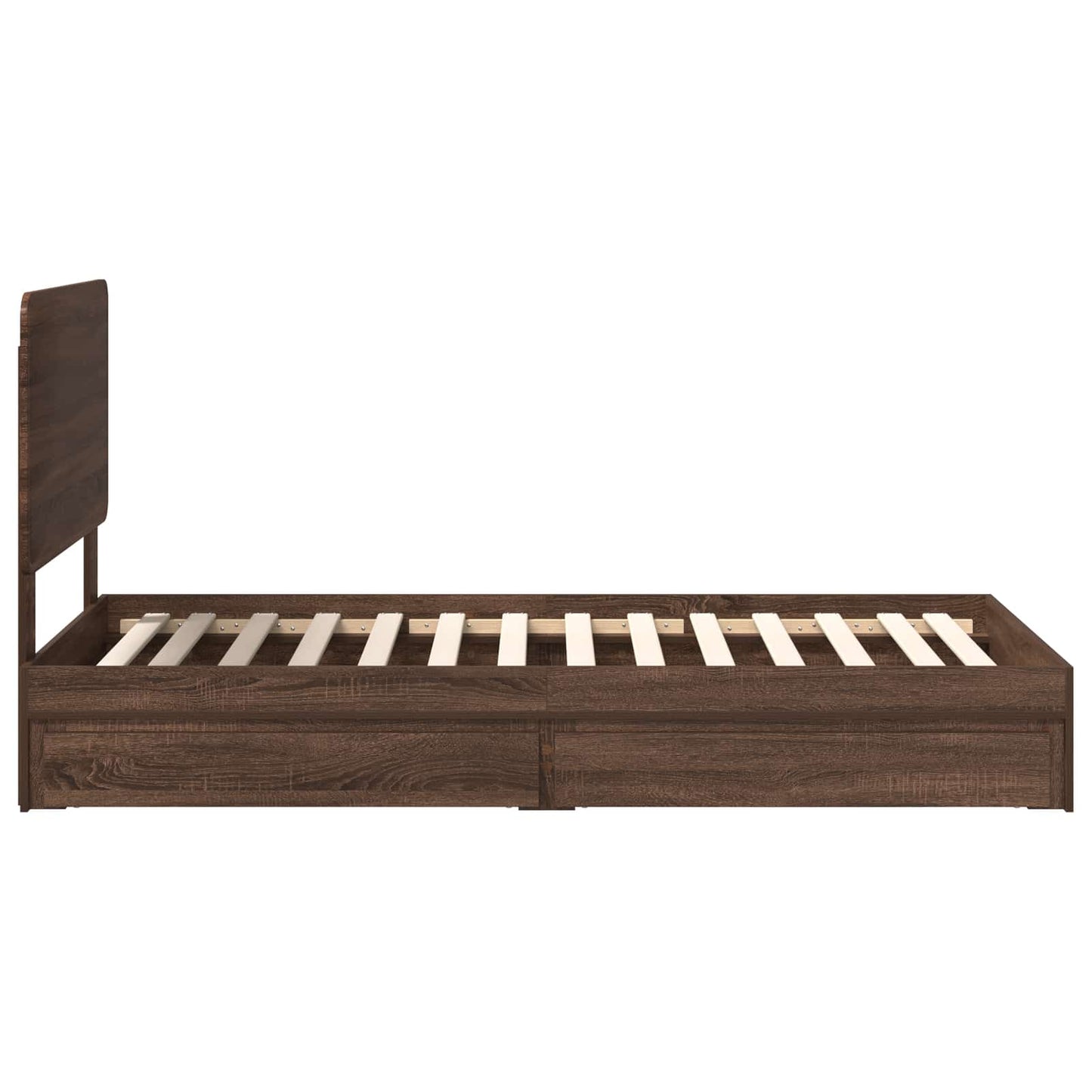 vidaXL Storage Bed with Drawer Brown Oak 75 x 190 cm Engineered Wood