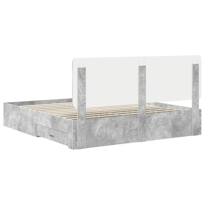 vidaXL Bed Frame Concrete Grey 200 x 200 cm Engineered Wood