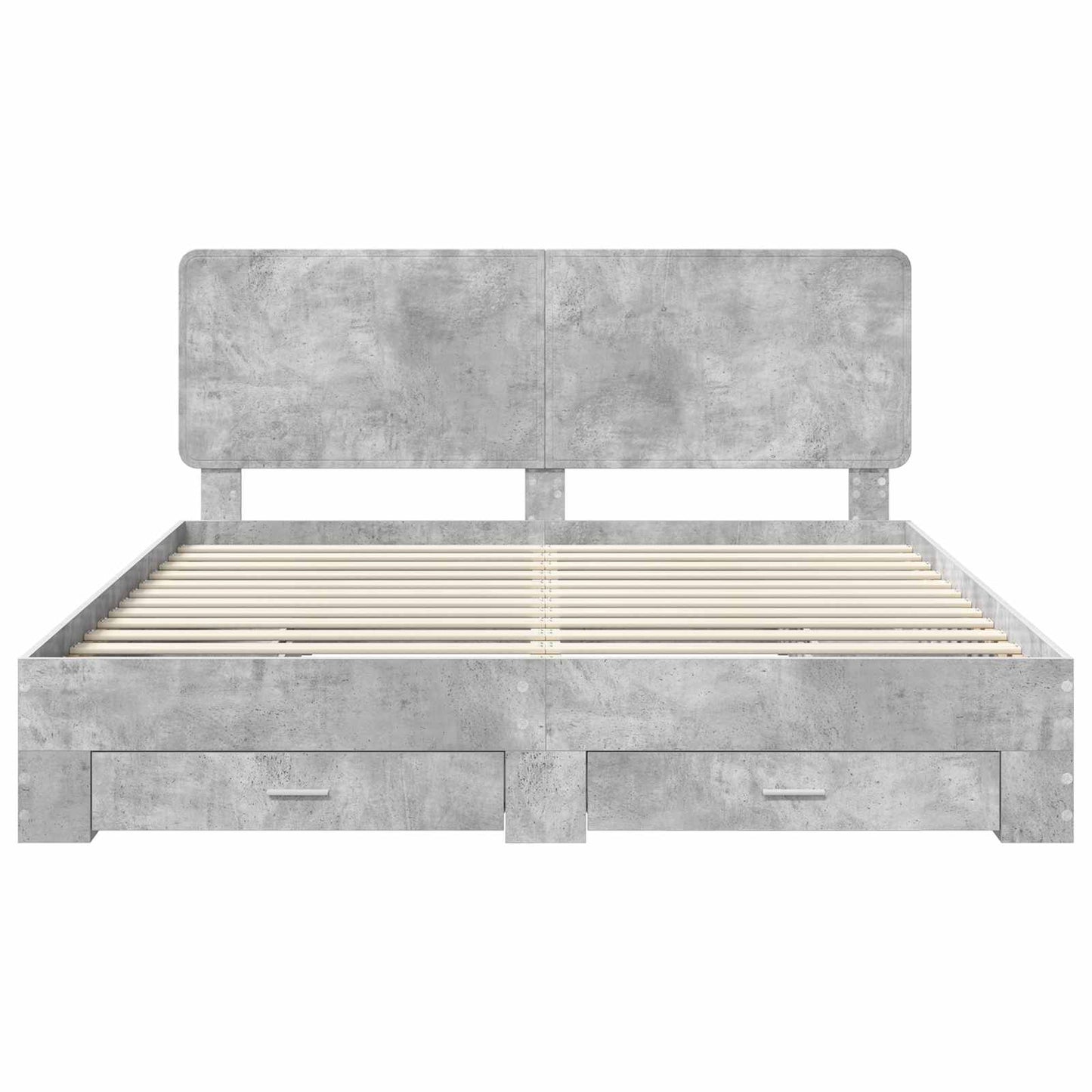 vidaXL Bed Frame Concrete Grey 200 x 200 cm Engineered Wood