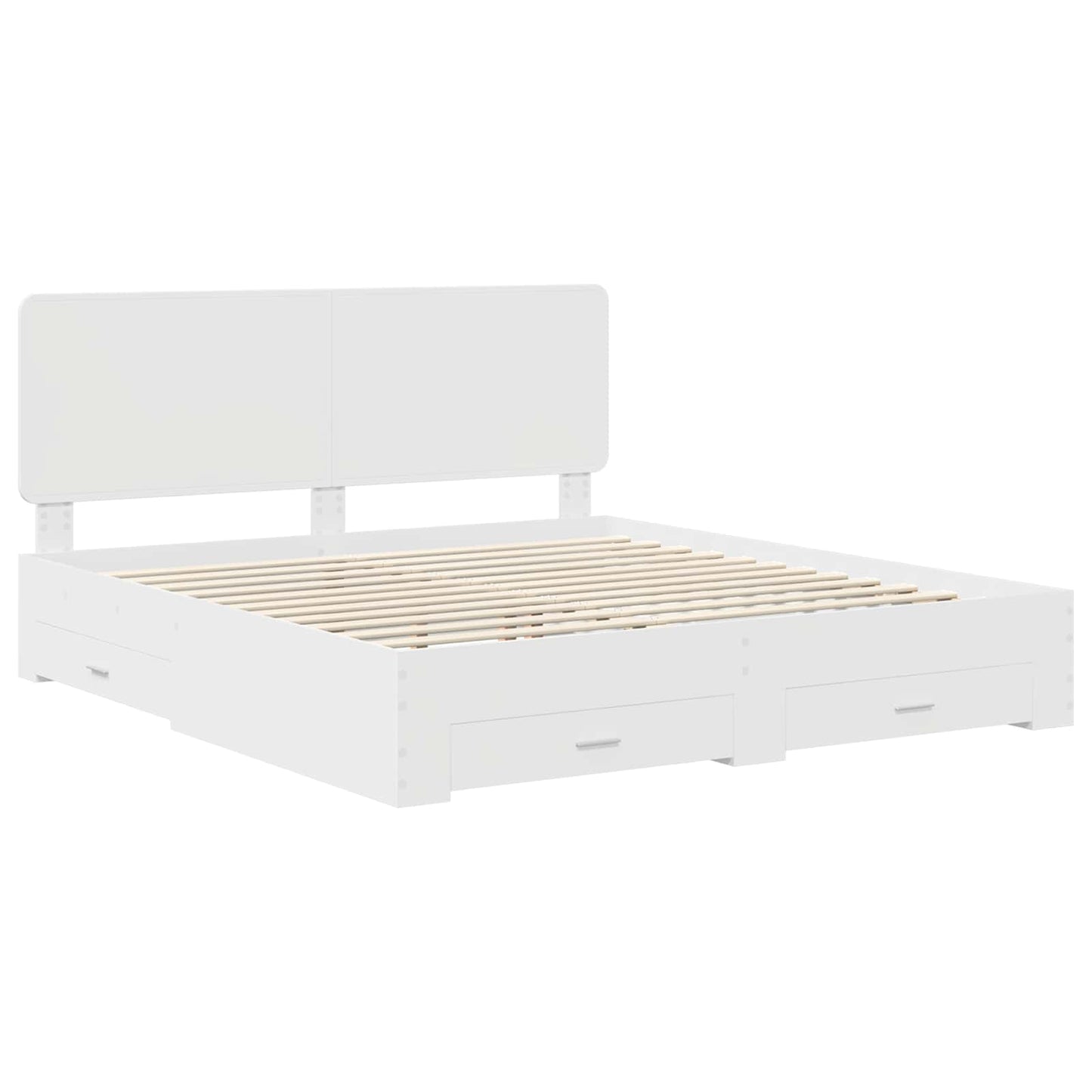 vidaXL Bed Frame with Headboard White 180 x 200 cm Engineered Wood