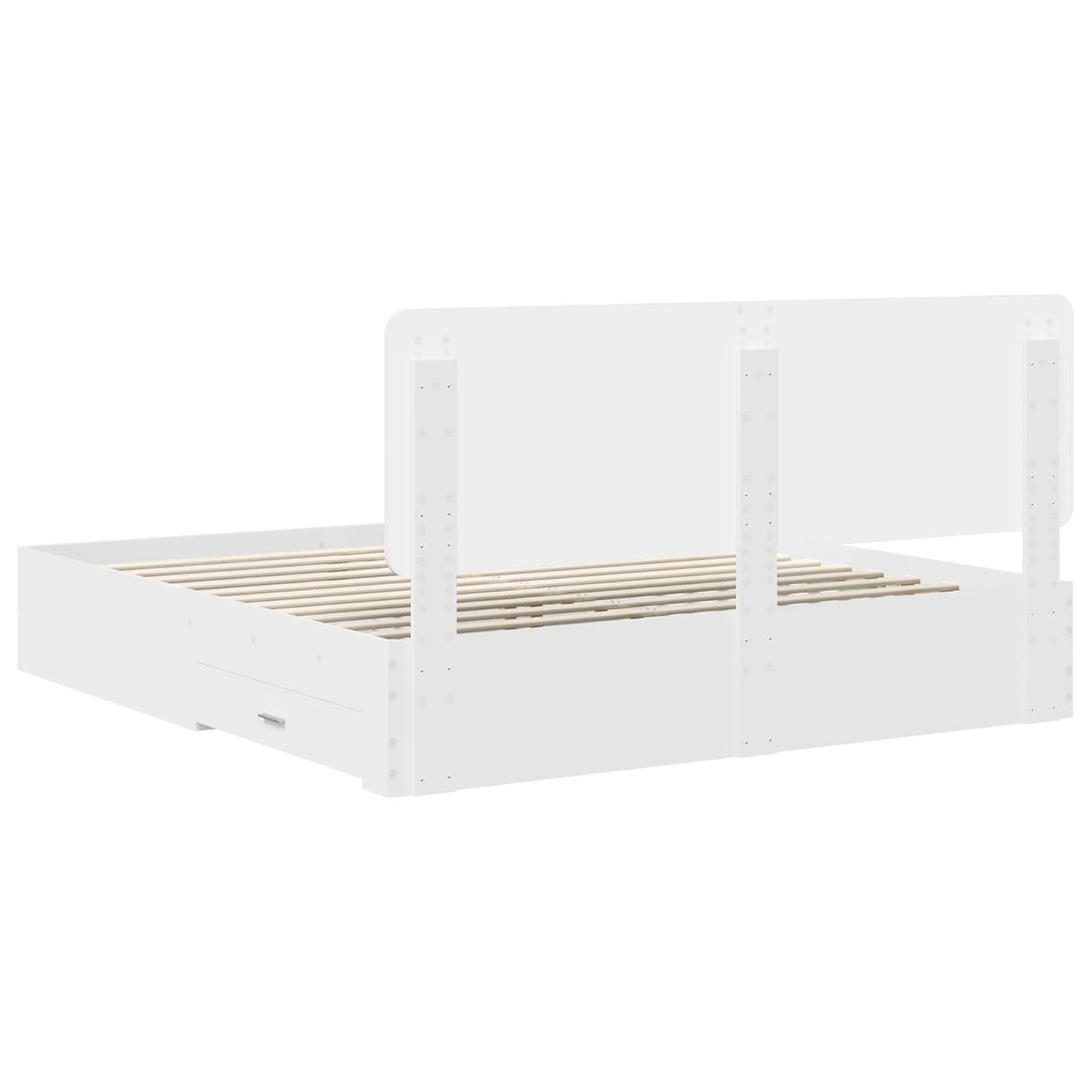 vidaXL Bed Frame with Headboard White 180 x 200 cm Engineered Wood