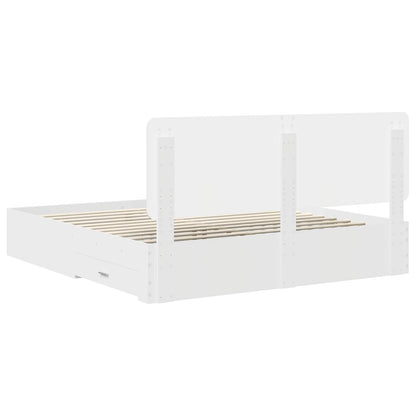 vidaXL Bed Frame with Headboard White 180 x 200 cm Engineered Wood