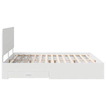vidaXL Bed Frame with Headboard White 180 x 200 cm Engineered Wood