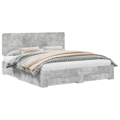 vidaXL Bed Frame Concrete Grey 180 x 200 cm Engineered Wood