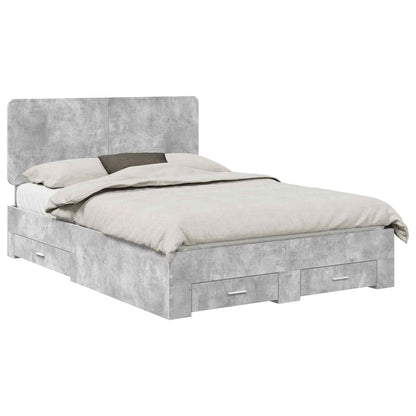 vidaXL Bed Frame Concrete Grey 150 x 200 cm Engineered Wood