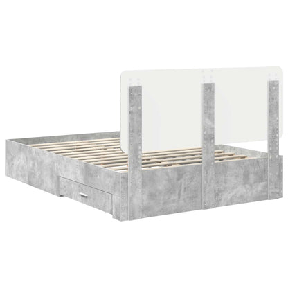 vidaXL Bed Frame Concrete Grey 150 x 200 cm Engineered Wood