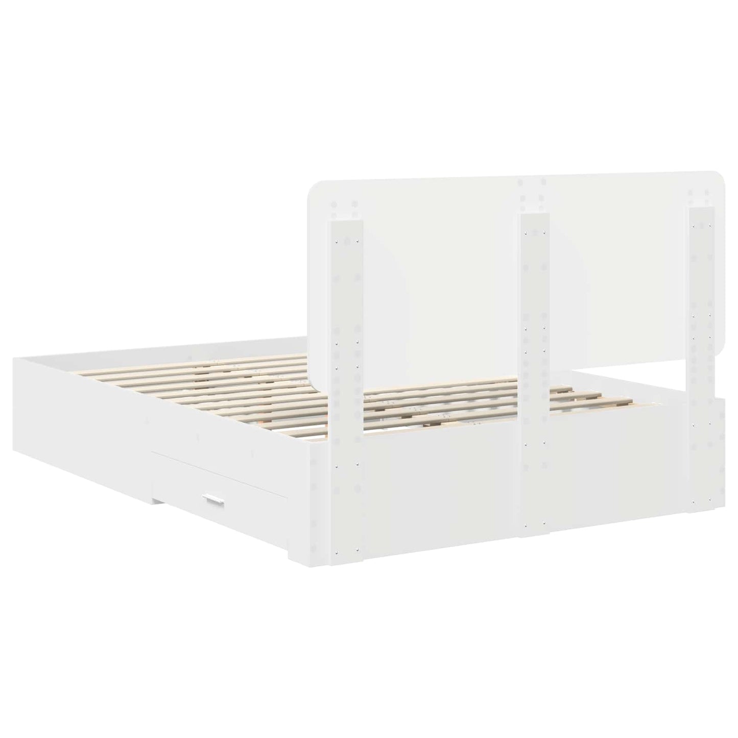 vidaXL Bed Frame with Headboard White 140 x 200 cm Engineered Wood