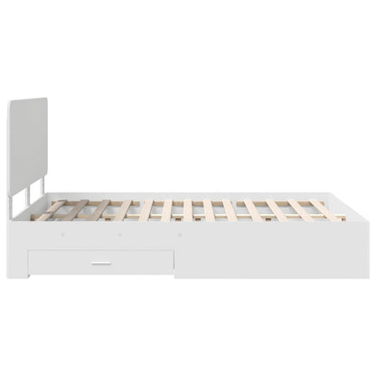 vidaXL Bed Frame with Headboard White 140 x 200 cm Engineered Wood