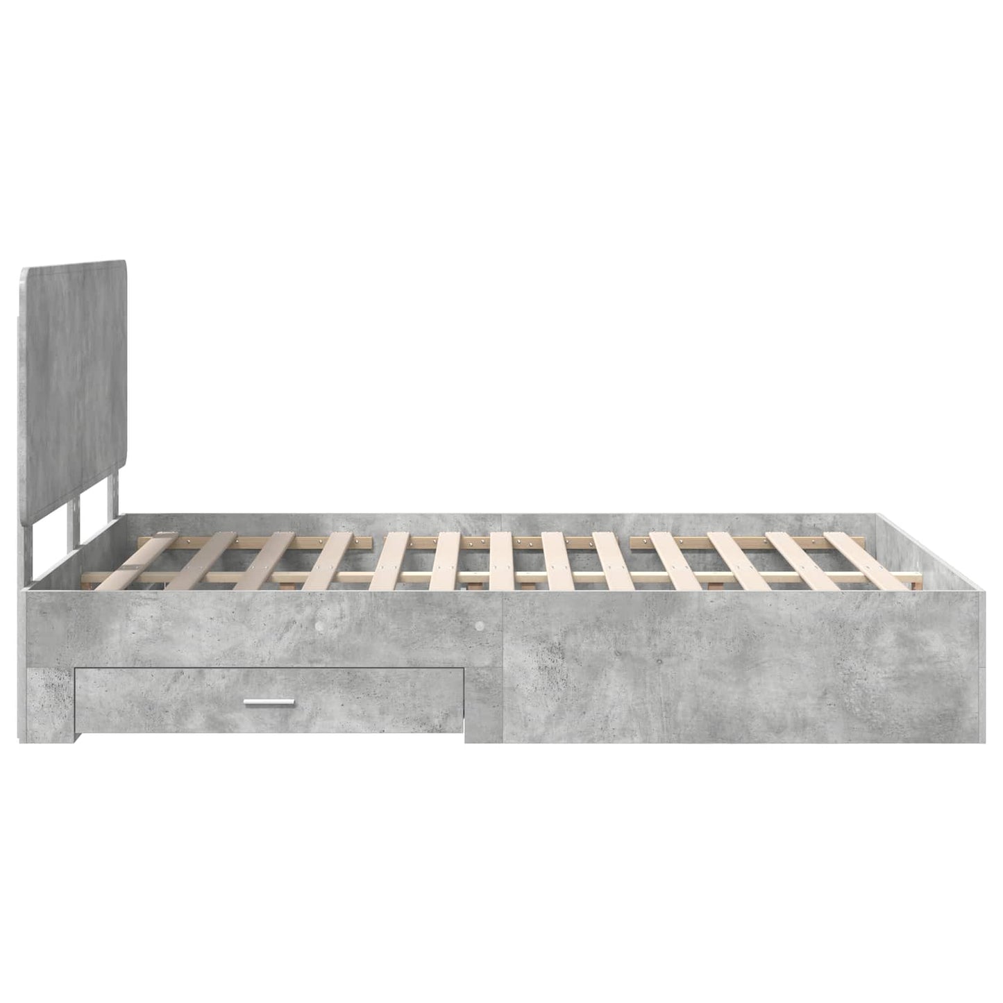 vidaXL Bed Frame Concrete Grey 140 x 200 cm Engineered Wood