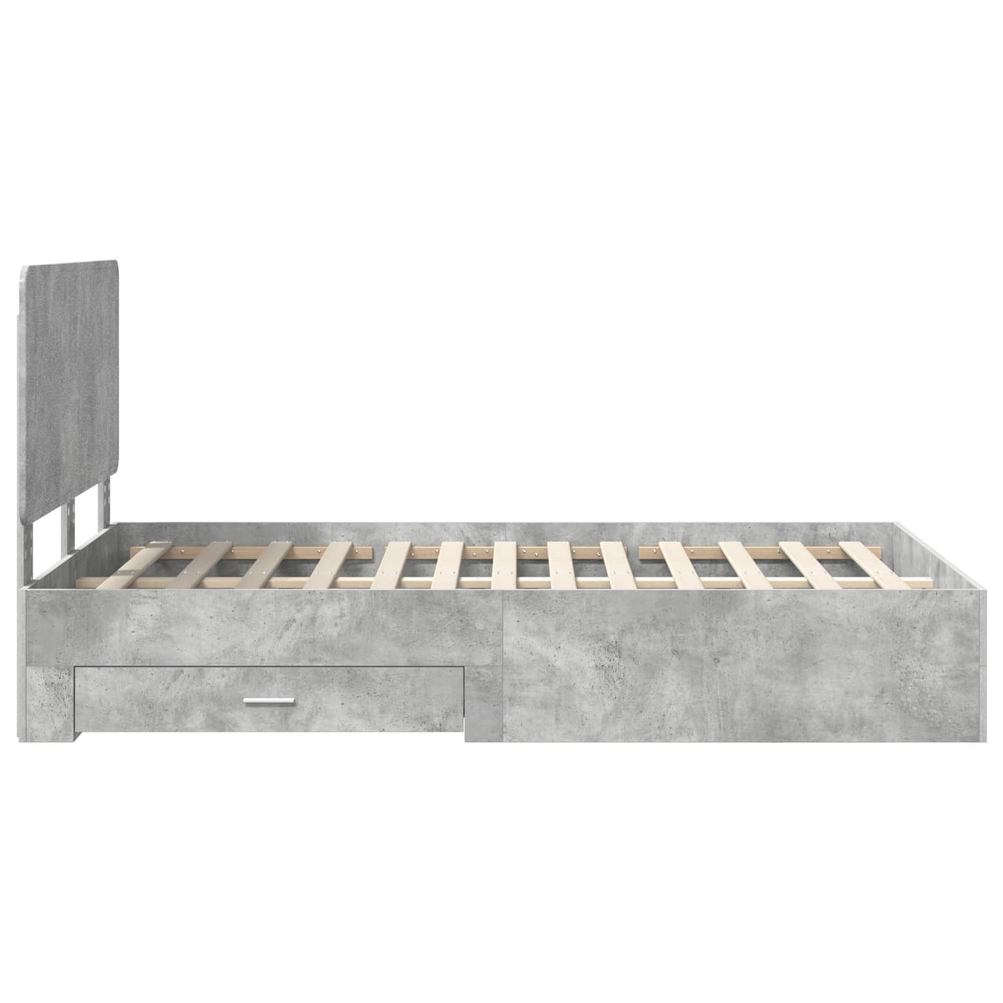 vidaXL Bed Frame Concrete Grey 135 x 190 cm Engineered Wood