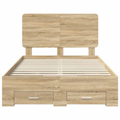 vidaXL Bed Frame with Drawer Sonoma Oak 120 x 200 cm Engineered Wood