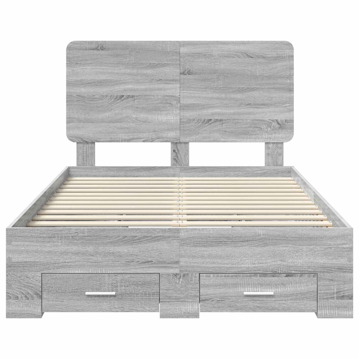 vidaXL Bed Frame with Drawer Grey Sonoma 120 x 200 cm Engineered Wood