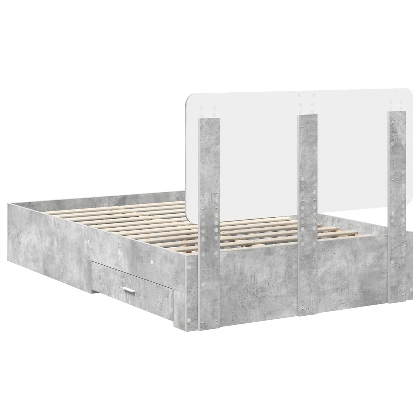 vidaXL Bed Frame Concrete Grey 120 x 190 cm Engineered Wood