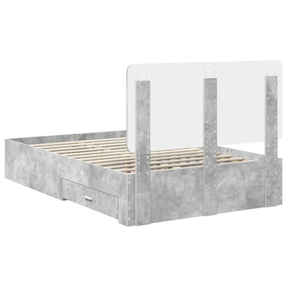 vidaXL Bed Frame Concrete Grey 120 x 190 cm Engineered Wood