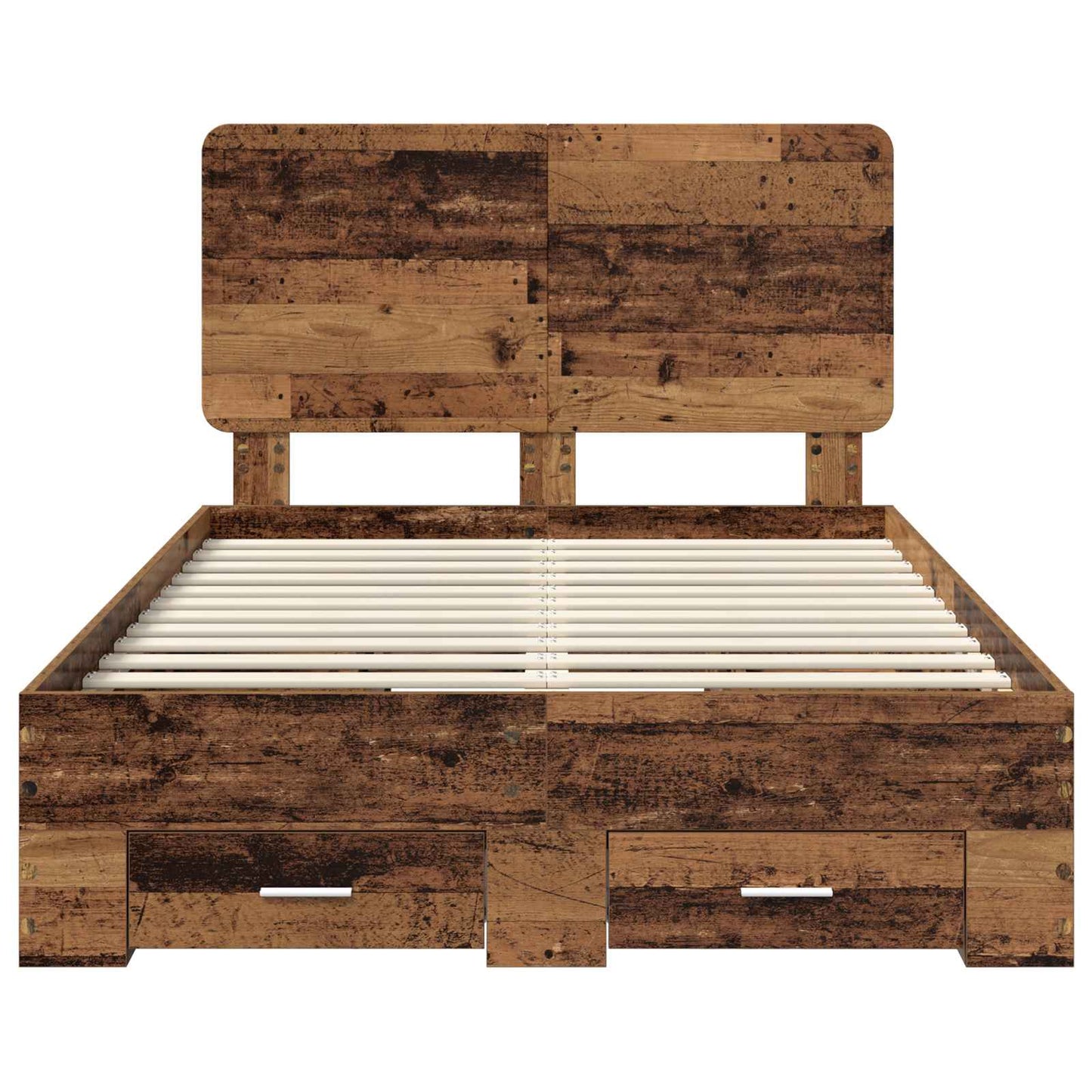vidaXL Bed Frame with Headboard Old Wood 120 x 190 cm Engineered Wood