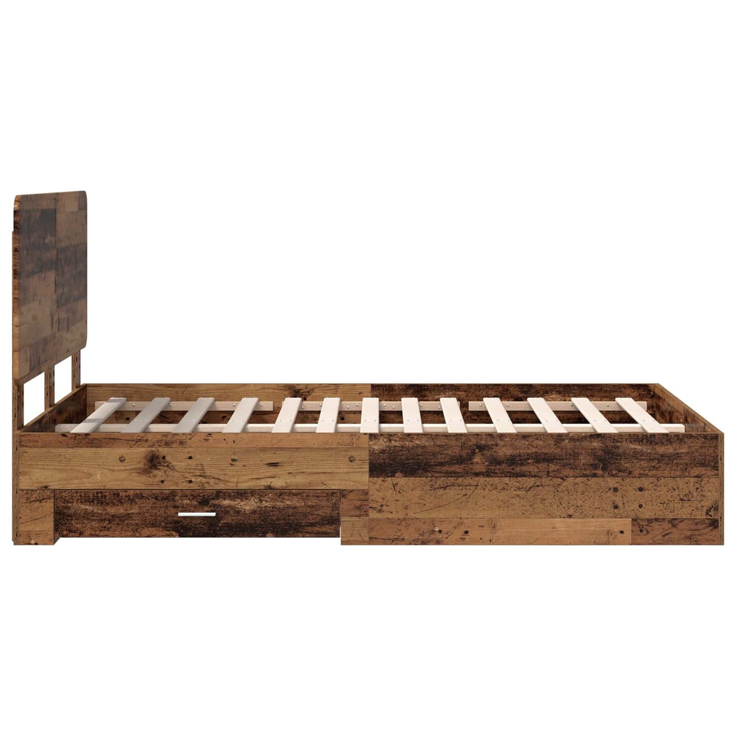 vidaXL Bed Frame with Headboard Old Wood 120 x 190 cm Engineered Wood