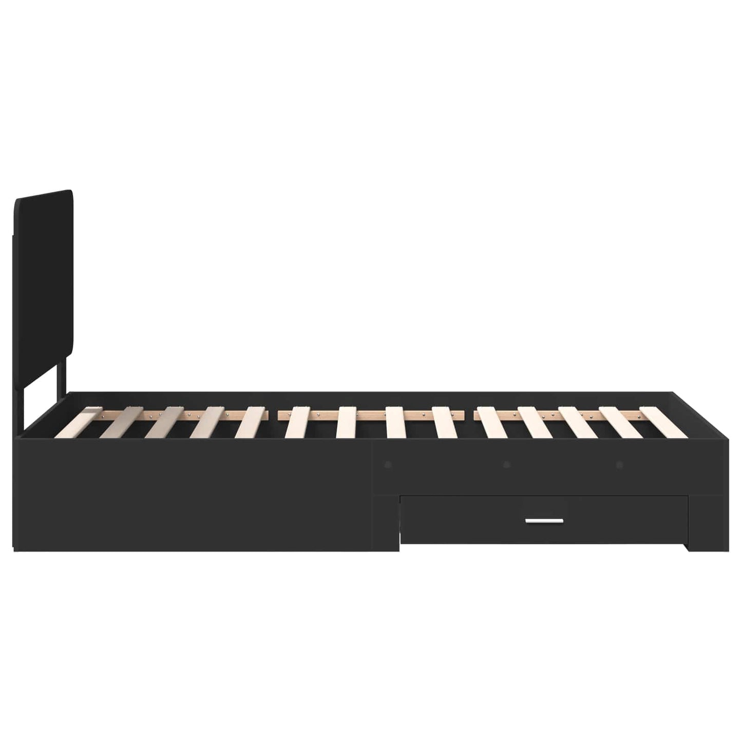 vidaXL Bed Frame with Headboard Black 100 x 200 cm Engineered Wood