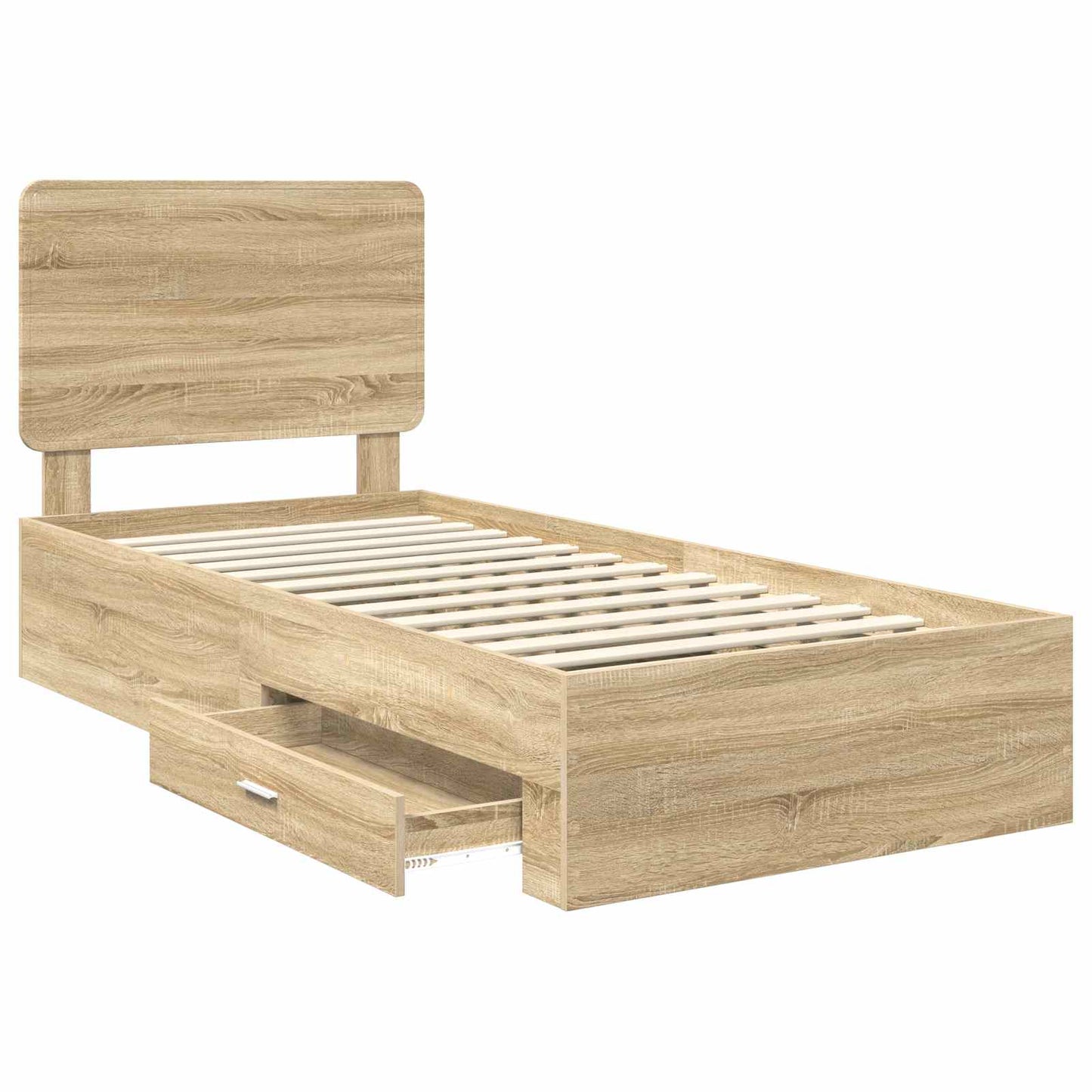 vidaXL Bed Frame with Drawer Sonoma Oak 100 x 200 cm Engineered Wood