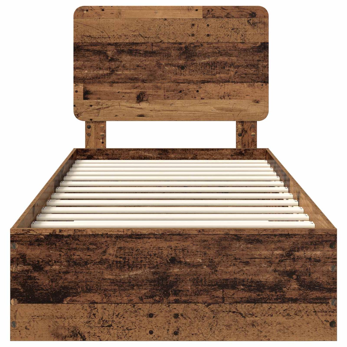 vidaXL Bed Frame with Headboard Old Wood 100 x 200 cm Engineered Wood