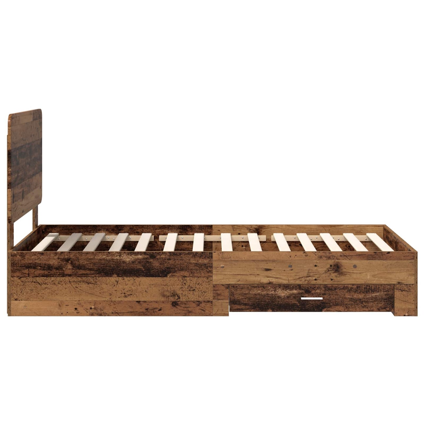 vidaXL Bed Frame with Headboard Old Wood 100 x 200 cm Engineered Wood