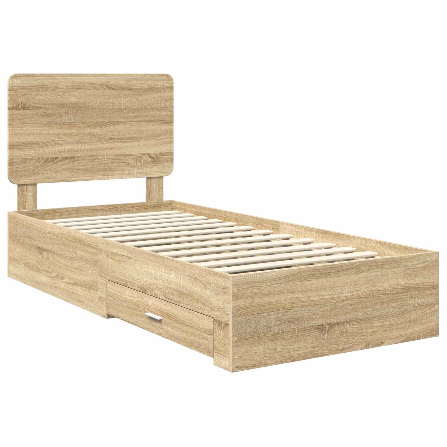 vidaXL Bed Frame with Headboard Sonoma Oak 90 x 190 cm Engineered Wood